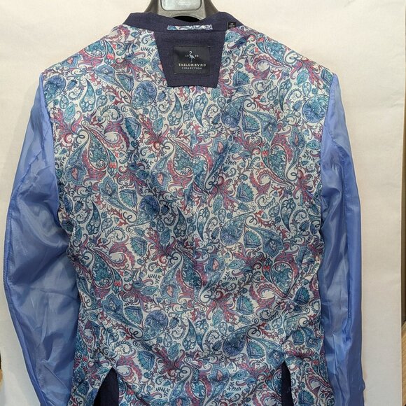 Tailorbyrd 40R Linen Jacket Navy Blue - Picture 5 of 6